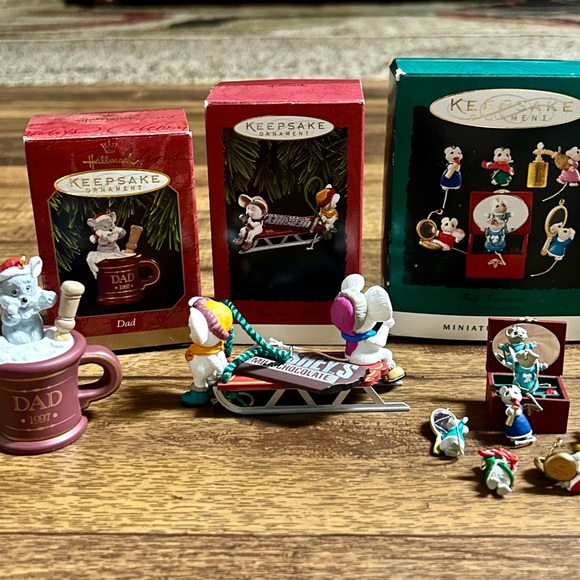 Hallmark • 3 Boxes • Tiny Mouse Treasures/ Time For A Treat/ Dad • Ornaments - Picture 2 of 16